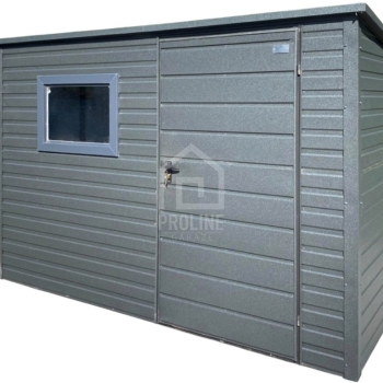 Ogłoszenie - Schowek – domek ogrodowy 3×2 – wiata 0,4×2 – drzwi – okno – antracyt – dach spad w tył PLG247 - Łowicz - 4 300,00 zł