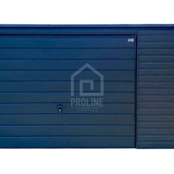 Ogłoszenie - Garaż blaszany 5x6m - wiata 1m - brama - antracyt - dach spad w tył PLG204