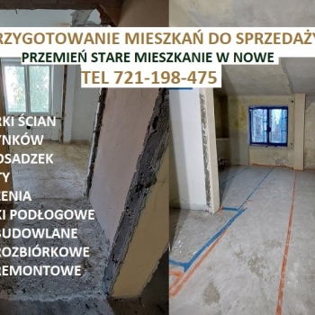 Ogłoszenie - Przygotowanie mieszkań do sprzedaży - Remonty mieszkań / Rozbiórki ścian / Kucie płytek i tynków / Posadzki