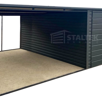 Ogłoszenie - Garaż Blaszany 5x4m + Wiata 4m - Brama dwuskrzydłowa - Okno  - Antracyt - dach spad w tył ST193