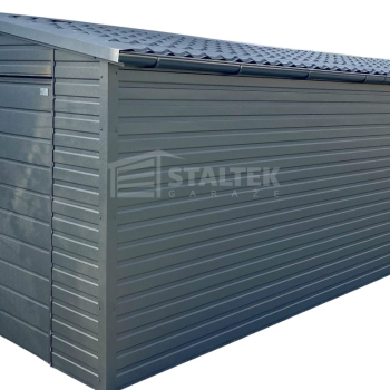 Ogłoszenie - Garaż blaszany 4x6m - wiata 1m - brama - drzwi - okno  - antracyt - rynna - dach dwuspadowy - blachodachówka ST197