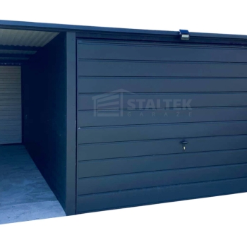 Ogłoszenie - Garaż blaszany 3x4m - wiata 1m - Brama uchylna - Antracyt Dach spad w tył ST163