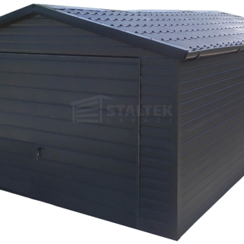 Ogłoszenie - Garaż blaszany 4x6m - Blachodachówka - Brama uchylna -  antracyt  - rynny - dach dwuspadowy ST168