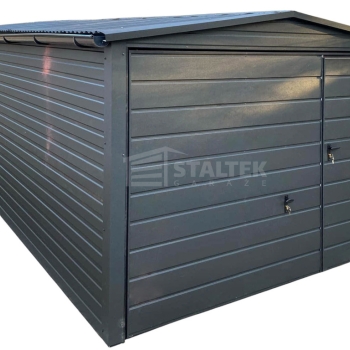 Ogłoszenie - Garaż blaszany 3x6m - Brama uchylna - drzwi Antracyt Dach dwuspadowy - rynny ST171