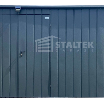 Ogłoszenie - Schowek - domek ogrodowy 5,5x2m - wiata 0,5m - brama dwuskrzydłowa - okno - antracyt - dach spad w tył ST199