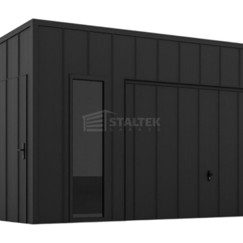 Ogłoszenie - Garaż blaszany 6x6 - brama uchylna - okno - drzwi - blacha na rąbek - dach spad w tył ST208