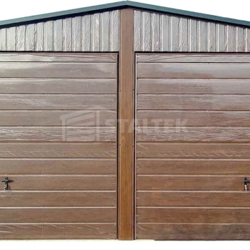 Ogłoszenie - Garaż Blaszany 6,5X8 - 2X Brama Uchylna  – Drewnopodobny - Rynny - Dwuspad  ST218