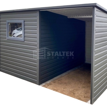 Ogłoszenie - Domek ogrodowy - schowek - 2,5x2,5m – wiata 1,5x2,5m - drzwi – okno -  antracyt - dach spad w tył ST225