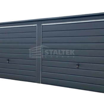 Ogłoszenie - Garaż blaszany 9,4X5m – 2xbrama uchylna – brama dwuskrzydłowa - antracyt - spad w tył ST232