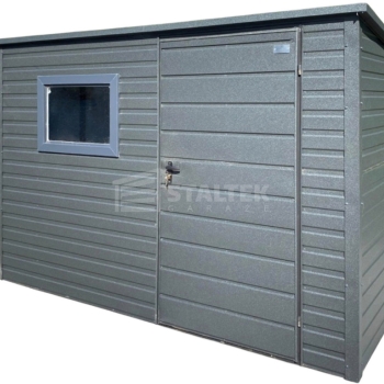 Ogłoszenie - Schowek – domek ogrodowy 3×2 – wiata 0,4×2 – drzwi – okno – antracyt – dach spad w tył ST238