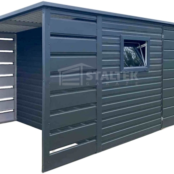 Ogłoszenie - Schowek - Domek Ogrodowy 4x2,5 - wiata 1x2,5 - brama - okno - antracyt - dach spad w tył ST160