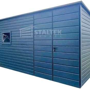 Ogłoszenie - Schowek - Domek Ogrodowy 4x2,5m Brama Dwuskrzydłowa - Drzwi - Okno - Antracyt - Dach spad w tył ST151