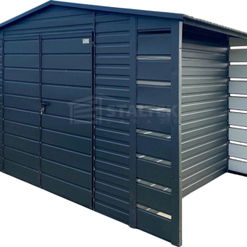 Ogłoszenie - Schowek - domek ogrodowy 3x2m - wiata 0,5m - brama dwuskrzydłowa - antracyt - dach dwuspadowy ST198