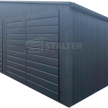 Ogłoszenie - Garaż blaszany 10x6m - 3x Brama - Rynny - Antracyt - Dach dwuspadowy ST179