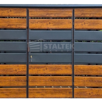 Ogłoszenie - Wiata śmietnikowa 2,5x1,3 m antracyt + drewnopodobny - spad w tył ST188