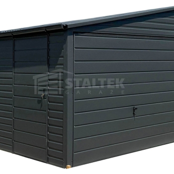 Ogłoszenie - Garaż blaszany 6x6m - 2x Brama uchylna - drzwi Antracyt Dach dwuspadowy - rynny ST174