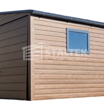 Ogłoszenie - Garaż blaszany 8x6m - 2x Brama - drzwi - 2x okno - ciemny orzech - drewnopodobny - Dach dwuspadowy ST175