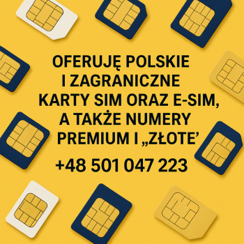 Ogłoszenie - Zarejestrowane karty SIM WARSZAWA - Śródmieście - 35,00 zł