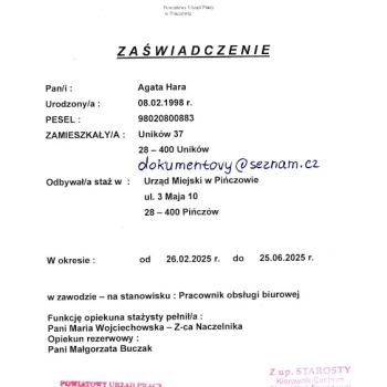 Ogłoszenie - Wypis Szpitalny, Karta Informacyjna, Upoważnienia, Pozwolenia