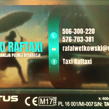 Ogłoszenie - Taxi RafTaxi (Wyrzysk) - Piła - 8,00 zł