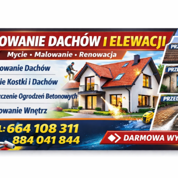 Ogłoszenie - Malowanie i Mycie Elewacji i Dachów | Kostka Brukowa | Szybkie Terminy