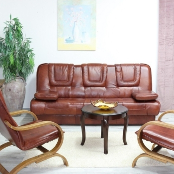 Ogłoszenie - PROMOCJA - komplet FINKA wersalka + 2 fotele, skóra 100%