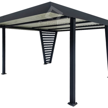 Ogłoszenie - Carport V PREMIUM 4x5m - Wypełnienie panelami - Wiata samochodowa - antracyt CP136