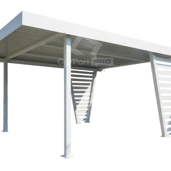 Ogłoszenie - Carport V PREMIUM 4x5m - Wypełnienie panelami - Wiata samochodowa - biały - ocynk CP149