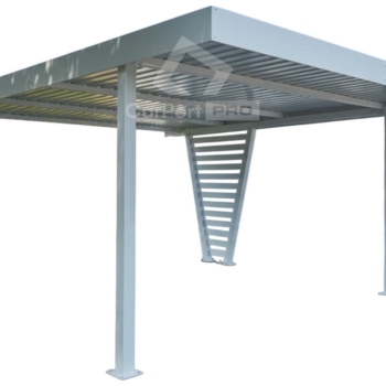 Ogłoszenie - Carport V PREMIUM 4,8x5m - Wypełnienie panelami - Wiata samochodowa - biały-ocynk CP160 - Międzyrzecz - 18 890,00 zł