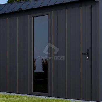 Ogłoszenie - Garaż blaszany 7x6m - brama uchylna - okno - drzwi - blacha na rąbek - dach dwuspadowy CP137