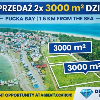 Ogłoszenie - Działki inwest 1,6 km do Zatoka Pucka Hel