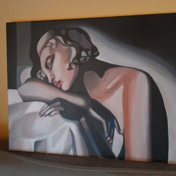 Ogłoszenie - Sprzedam obraz malowany ręcznie - tamara łempicka - Śpiąca