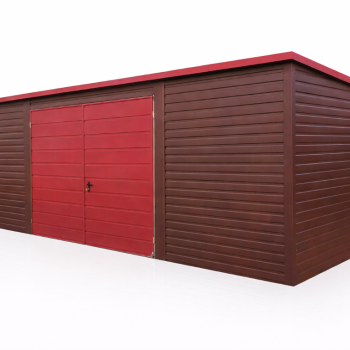 Ogłoszenie - Garaż Blaszany jednostanowiskowy spad na tył 7x4 Ciemny Brąz + Jasna Wiśnia - Kluczbork - 8 300,00 zł