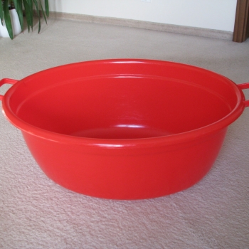 Ogłoszenie - Duża miska, wanienka owalna 74 cm / 60 litrów na pranie miednica basenik balia czerwona