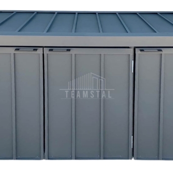 Ogłoszenie - Zabudowa koszy na śmieci wiata śmietnikowa obudowa kubłów 177x65x110 cm 3x120L antracyt + jasny orzech TS1222 - Opole - 3 560,00 zł
