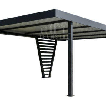 Ogłoszenie - Carport V PREMIUM 4,5x4,5m - Wypełnienie panelami - Wiata samochodowa - antracyt TS1253 - Szczecin - 15 250,00 zł