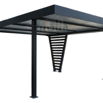 Ogłoszenie - Carport V PREMIUM 4,8x5m - Wypełnienie panelami - Wiata samochodowa - antracyt TS1258