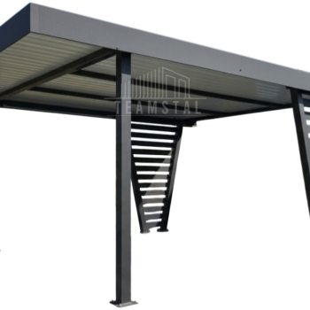 Ogłoszenie - Carport V PREMIUM 4x5m - Wypełnienie panelami - Wiata samochodowa - antracyt TS1262 - Szczecinek - 14 990,00 zł