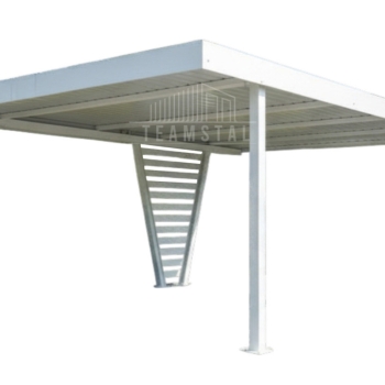 Ogłoszenie - Carport V PREMIUM 4x4,8m - Wypełnienie panelami - Wiata samochodowa - biały TS1268