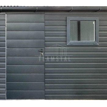 Ogłoszenie - Schowek - domek ogrodowy 3,5x1,2m - drzwi - okno - czarny - dach spad w przód - rynny TS1127 - Lubin - 5 990,00 zł