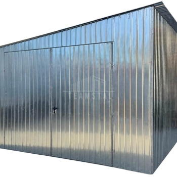 Ogłoszenie - Garaż blaszany 4x5m - brama dwuskrzydłowa - ocynk - spad w bok TS1210