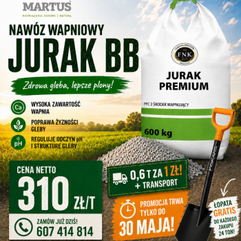 Ogłoszenie - Wapno granulowane bez magnezu Jurak Premium - Podlaskie - 310,00 zł
