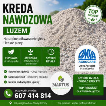Ogłoszenie - Wapno nawozowe - Kreda nawozowa Omya AGROCARB 90 M-KR - Łowicz - 124,00 zł