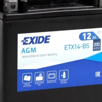 Ogłoszenie - Akumulator MOTO 12Ah 200A EXIDE ETX14-BS L+ - Września - 210,00 zł