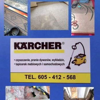 Ogłoszenie - Karcher Mościenica 605-412-568 pranie czyszczenie wykładzin dywanów tapicerki meblowej i samochodowej ozonowanie - Wielkopolskie