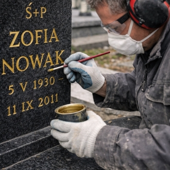 Ogłoszenie - Usługi, odnowić, odświeżyć litery, odmalować napisy — Cmentarz Wrocław tel. 504-746-203, cennik - Wrocław