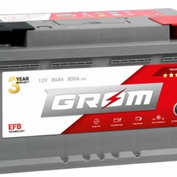 Ogłoszenie - Akumulator Grom EFB Start Stop 80Ah 800A niski - Wielkopolskie - 640,00 zł