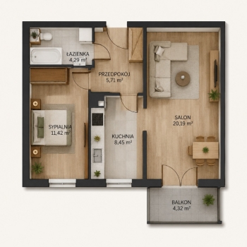 Ogłoszenie - 2pok, 50met, Okolice Trockiej BALKON/MP/2021 (Wrocław) - Wrocław - 699 000,00 zł