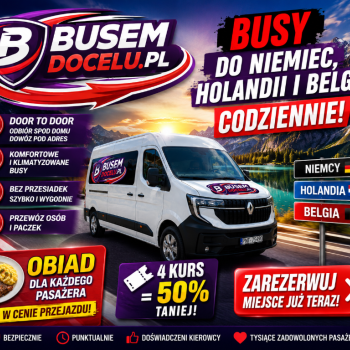 Ogłoszenie - Busy do Holandii, Niemiec i Belgii – Wyjazdy Codziennie z Adresu pod Adres | Busem do Celu
