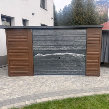 Ogłoszenie - Garaż blaszany 4x4 drewnopodobny złoty dąb grafit spad na tył PRODUCENT - Toruń - 5 650,00 zł